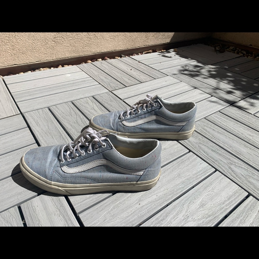Old Skool Vans in baby blue